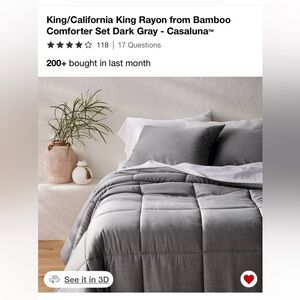 Casaluna Dark Gray Bamboo Comforter Set